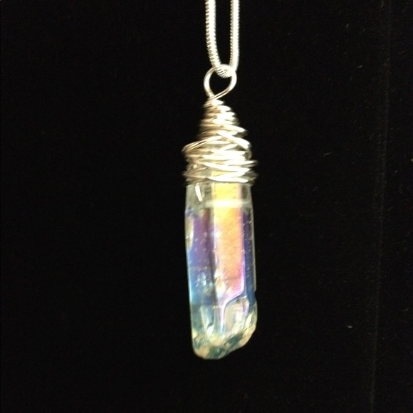 Jewelry - Artisan Wire-wrapped Quartz Pendant